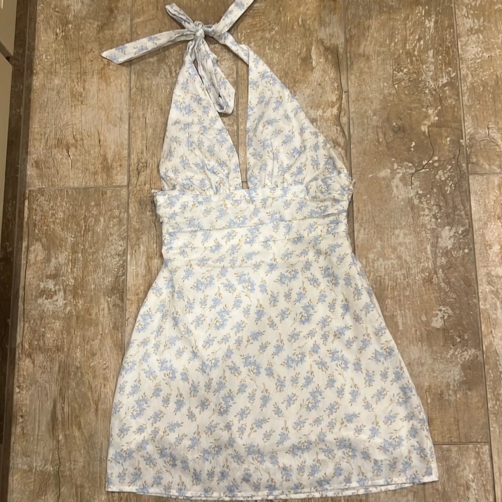 Princess Polly cotton floral halter dress size 6 "Love Shack Fancy-esq"
